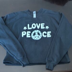 Love Black Sweatshirt with Peace Design